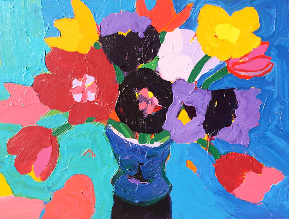 Big Bouquet On Blue