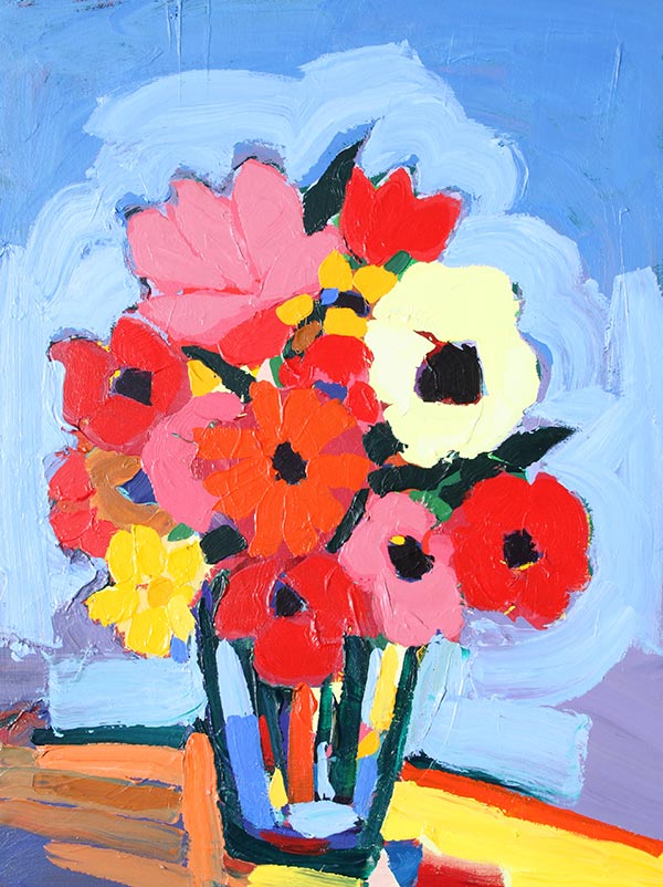 Mixed Bouquet In Glass Vase