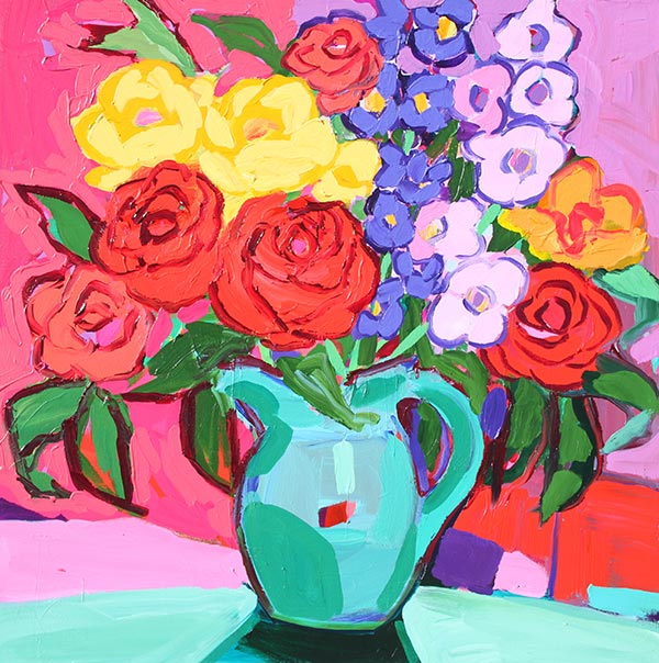 Roses And Delphiniums