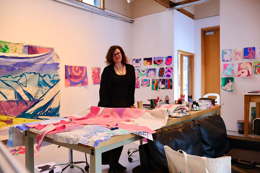 Eaton in her Leighton Colony studio at the Banff Centre, March 2025