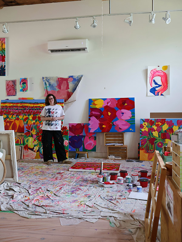 Eaton in her studio, summer 2025