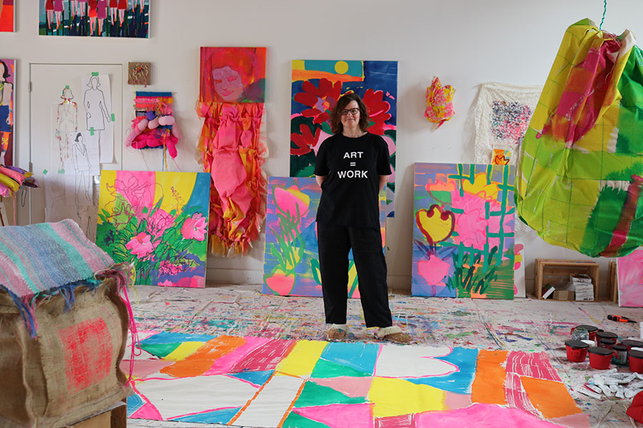 Eaton in her studio, June 2023